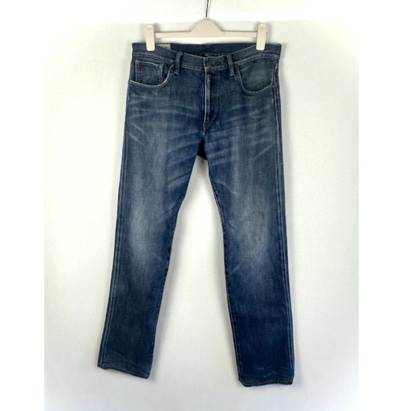 Vintage Polo by Ralph Lauren Relaxed Fit Denim Blue Jeans • 34 x 34 Mens - Picture 2 of 10